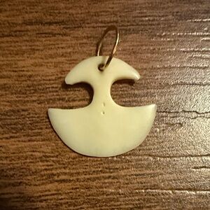 Cream Pendant with Gold Loop